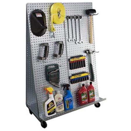 Alligatorboard Alligator Board WOWCART32 32 in. L A Frame Metal Pegboard Wow Tool Cart/Wheels WOWCART32